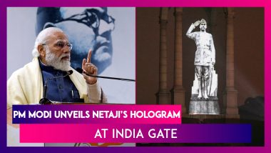 PM Narendra Modi Unveils Netaji Subhas Chandra Bose’s Hologram At India Gate